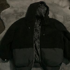 Boohoo sherpa bomber jacket